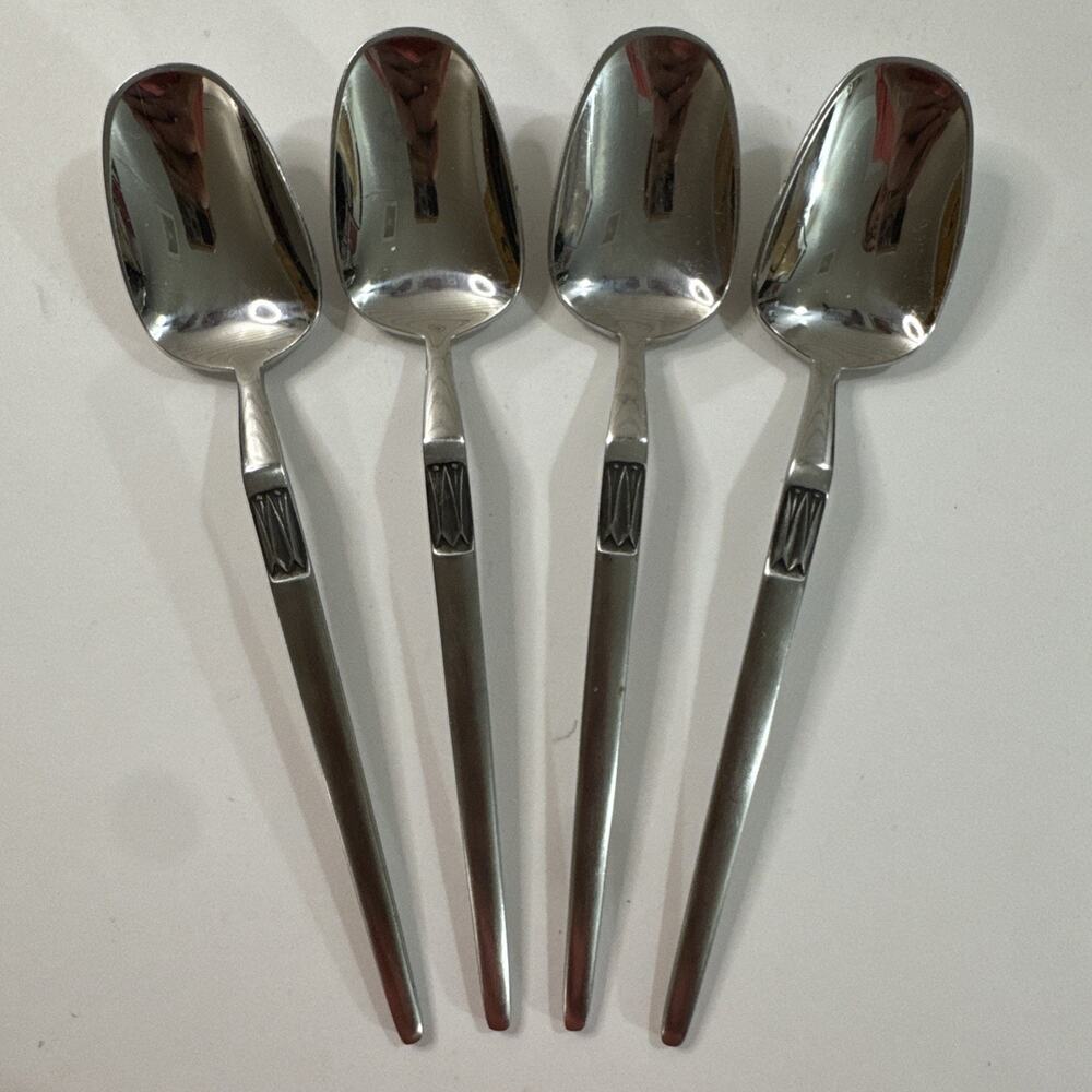 Arthur Salm AS ASF1 Japan Stainless Steel Flatware - Set of 4 MCM Teaspoons